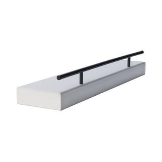 Floating Shelf With Railing Melannco Floating Railing Shelf, 24 Inch, White - Bed Bath & Beyond ...