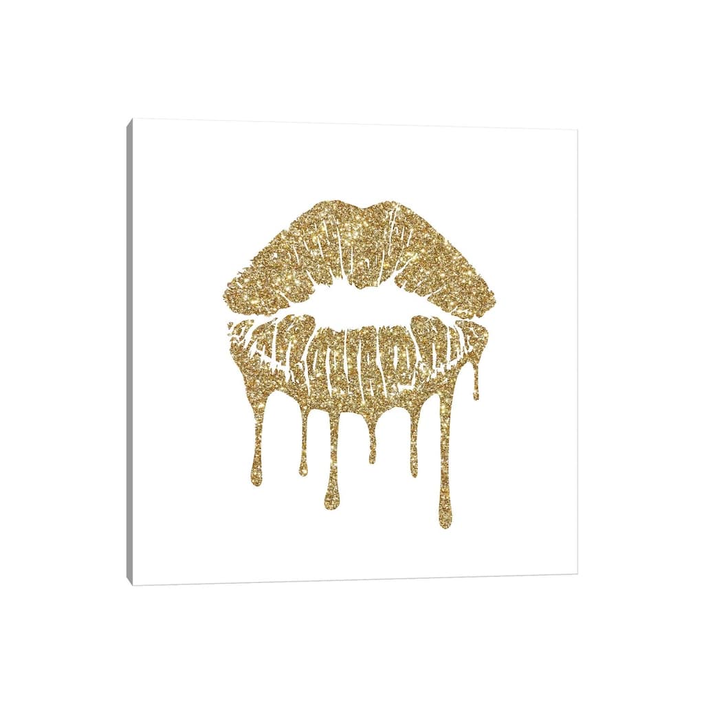 iCanvas "Gold Kiss Mark Drips, Square" by Amanda Greenwood Canvas Print