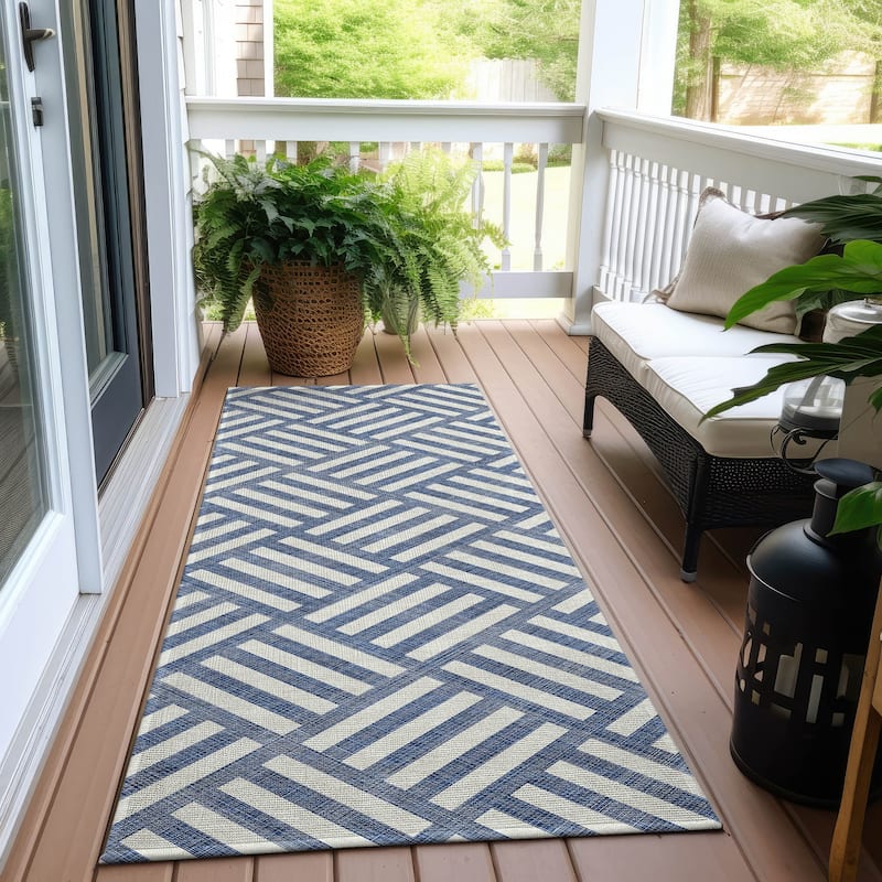 Machine Washable Indoor/ Outdoor Chantille Geo Modern Rug