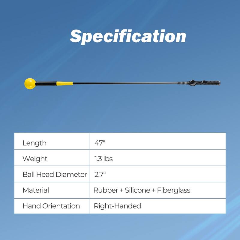 Gymax Golf Swing Trainer Aid 47'' Warm-up Practice Stick w/Weighted