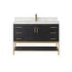 preview thumbnail 79 of 143, Altair Wildy Bathroom Vanity with White Composite Stone Top without Mirror