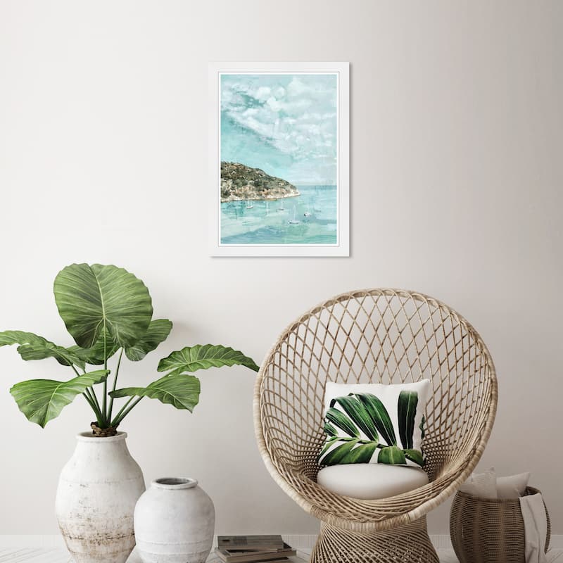 Wynwood Studio Coastal Side Sailing Framed Beachfront Coastal Prints