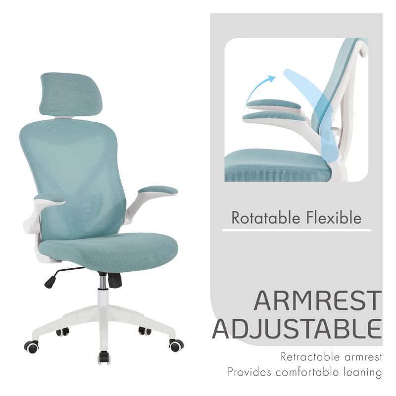 Porthos Home Raif Office Chair, Mesh Back, Central Tilt, Flip-up Armrests