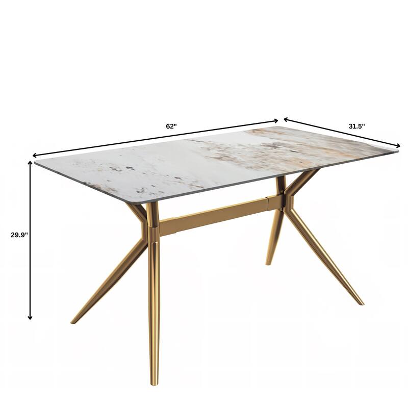 Elega Rectangular Dining Table with Sintered Stone/Glass Top