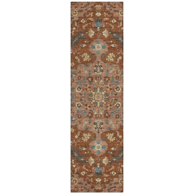 Machine Washable Indoor/ Outdoor Traditional Indore Chantille Rug