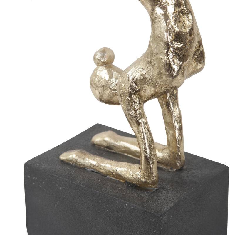 Allan Andrews Gold Resin Scorpion Yoga Pose Sculpture on Graphite Base - 16.5"H x 3.25"W x 6.5"D