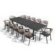 preview thumbnail 29 of 28, 9/11/13-Piece Patio Dining Set Outdoor All-Weather Aluminum Dining Table and Woven Twist Wicker Stackable Chairs
