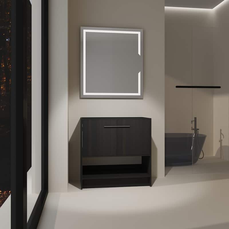 36" Bathroom Vanity, 2 Doors, Freestanding Bathroom Cabinet Vanity, Plywood (Excluding Sink)
