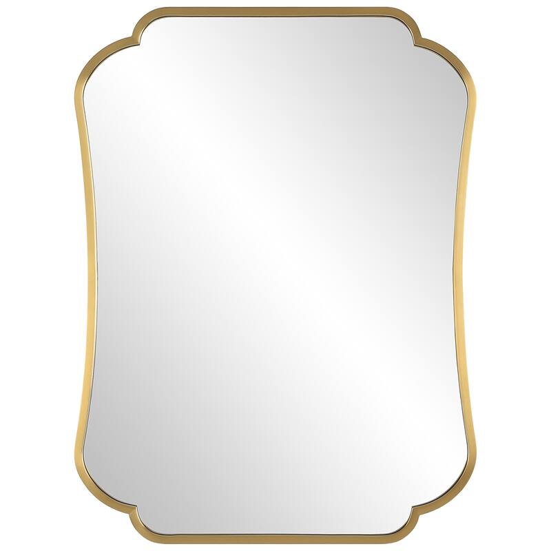 Uttermost 09904 Athena 24" W x 32" H Rectangular Stainless Steel - Plated Brushed Brass