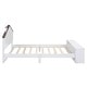 preview thumbnail 15 of 13, Full Size House Platform Bed with LED Lights and Storage, White Finish