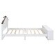 preview thumbnail 15 of 13, Rustic Full Size House Platform Kids Bed Frame with LED Lights, Multi-storage Space, No Box Spring Required, White