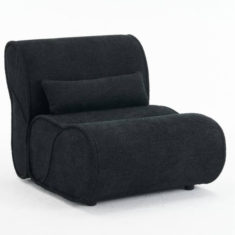 Soft Pellet Velvet Recliner - Comfortable Lounge Chair with Waist Pack Padding, Modern Design