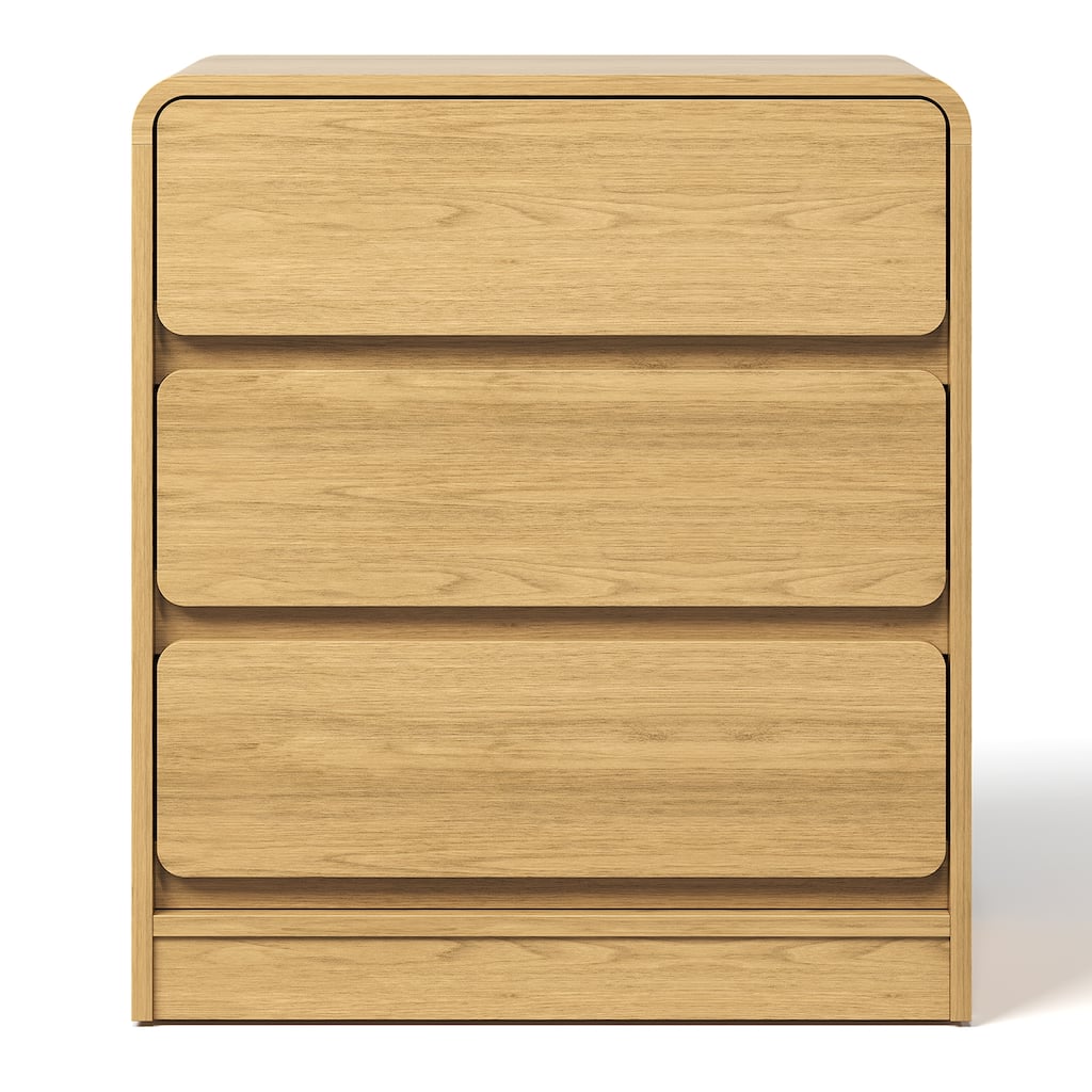 Modern Storage 3-Drawer Nightstand for Bedroom, Nursery, Living Room