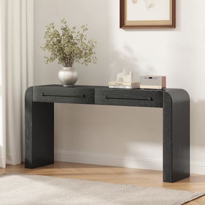 Christopher Knight Home - Astra Modern Ash Veneer Console Table with 2 Drawers and Metal Handles
