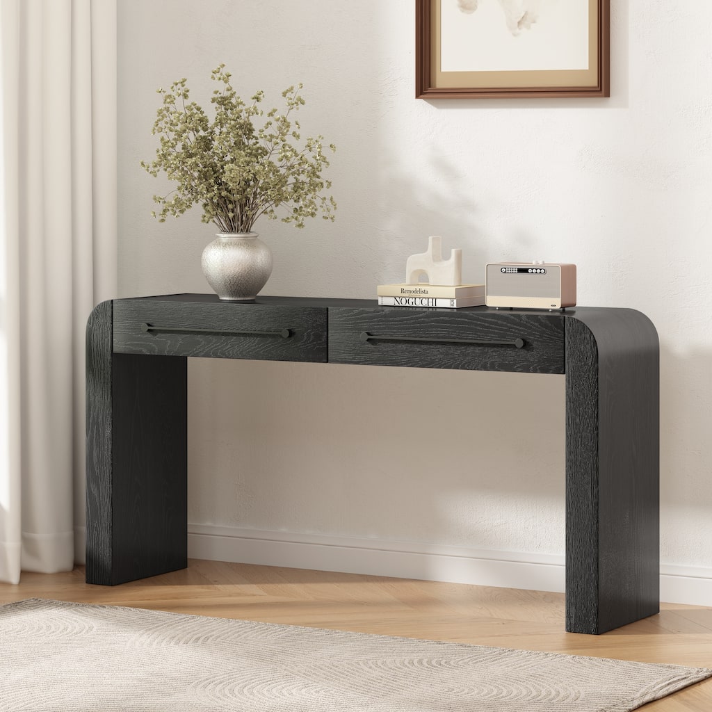 Christopher Knight Home - Astra Modern Ash Veneer Console Table with 2 Drawers and Metal Handles