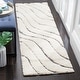 preview thumbnail 62 of 101, SAFAVIEH Florida Shag Hervor Soft Serene Waves 1.2-inch Thick Rug 2'3" x 7' Runner - Cream/Grey - Runner