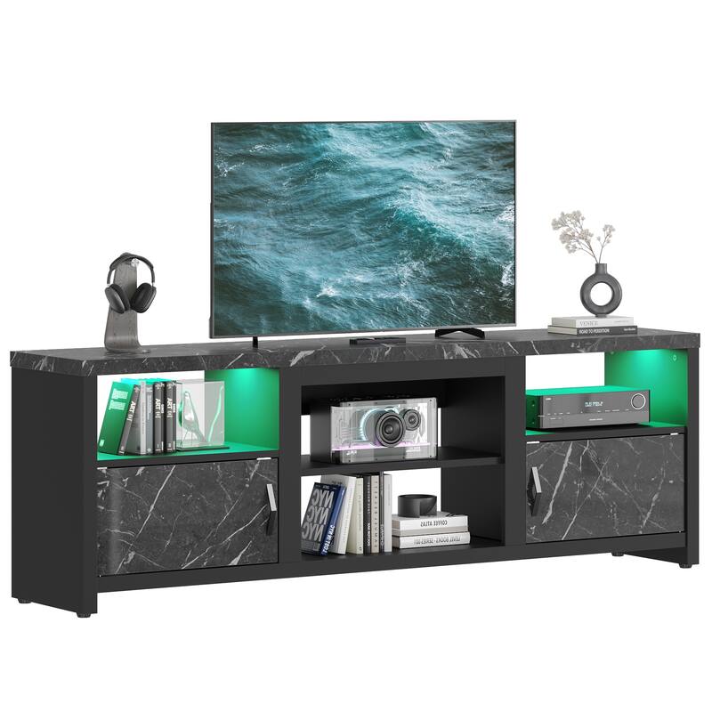 70" TV Stand Modern Entertaintment Center TV Console for 75" TVs with LED Lights - 71 inches