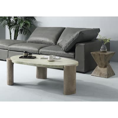 ACME Jacinda Coffee Table, Weathered Gray & Oak Finish LV01929