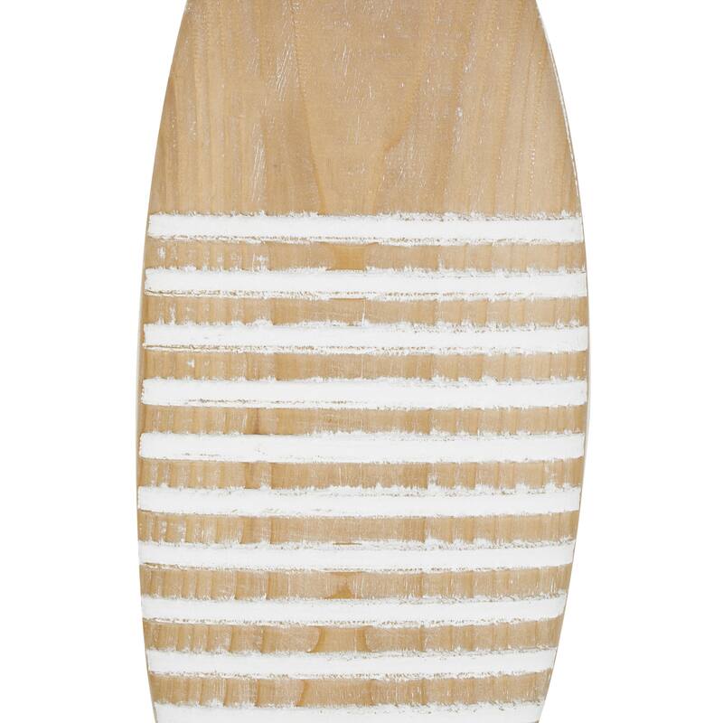 Wood Fish Home Wall Decor with White Stripes and Hanging Rope - Set of 2 Brown - Roche River Decor