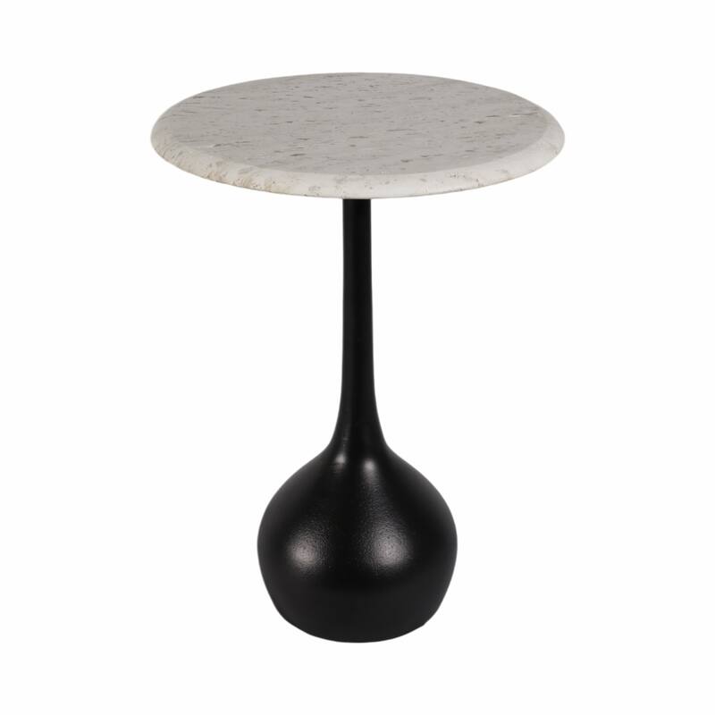 Round Accent Table - Marble Top with Ball Base - 21"
