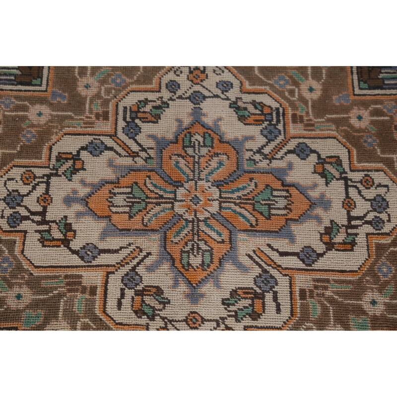 Traditional Tabriz Persian Vintage Rug Handmade Bedroom Wool Carpet - 9'7" x 12'3"