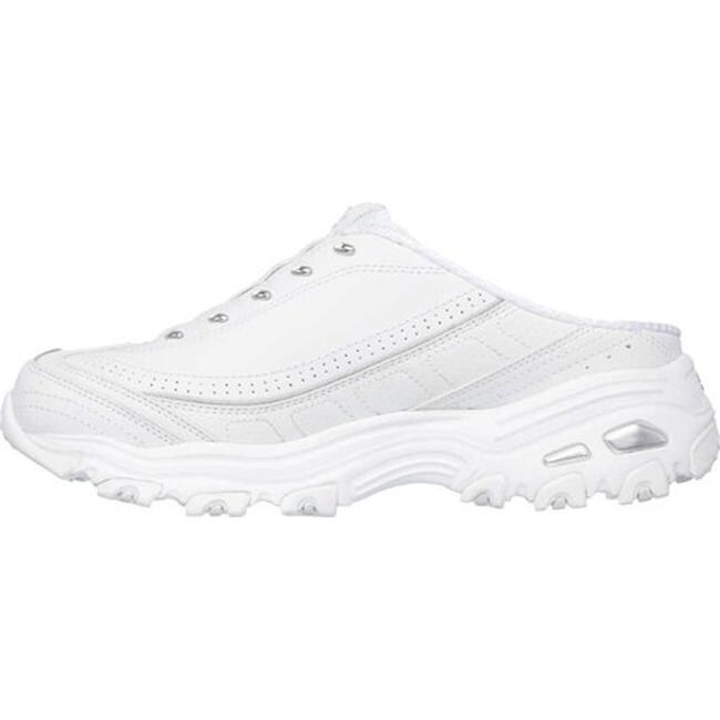 Shop Skechers Women S D Lites Bright Sky Sneaker Clog White Silver Overstock 11027378