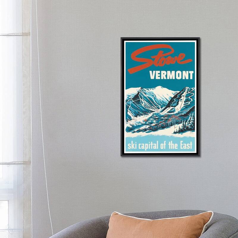 iCanvas "Stowe, Vermont- Ski Capital Of The East" by Unknown Artist Framed