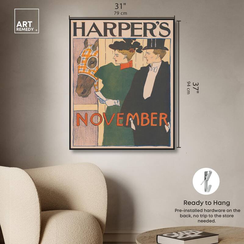 Harpers November 1895 Canvas by Art Remedy