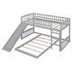 preview thumbnail 5 of 13, Twin Over Twin Bunk Bed with Slide and Ladder, Gray
