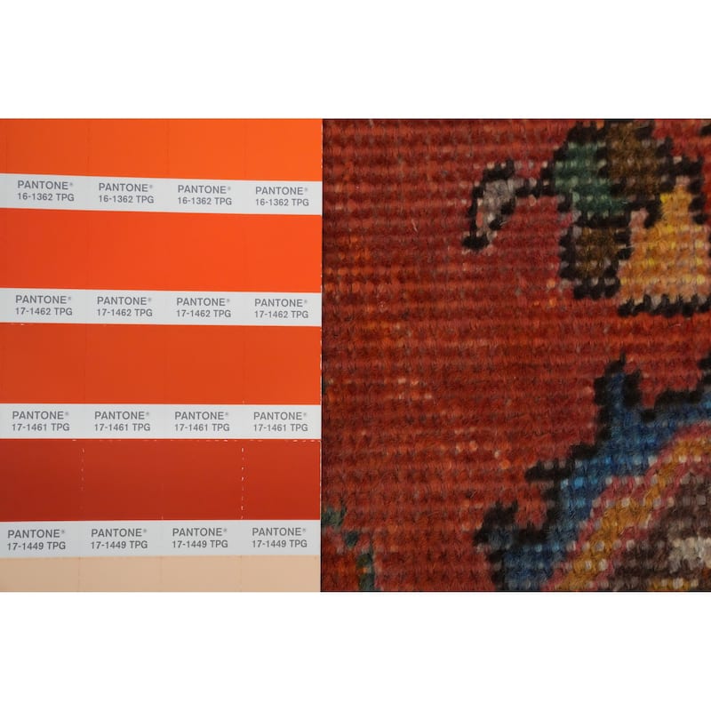 Hand Knotted Oriental 100% Wool Carpet Traditional Medallion Oranges & Rust Tabriz Area Rug - 4' 3'' X 2' 11''