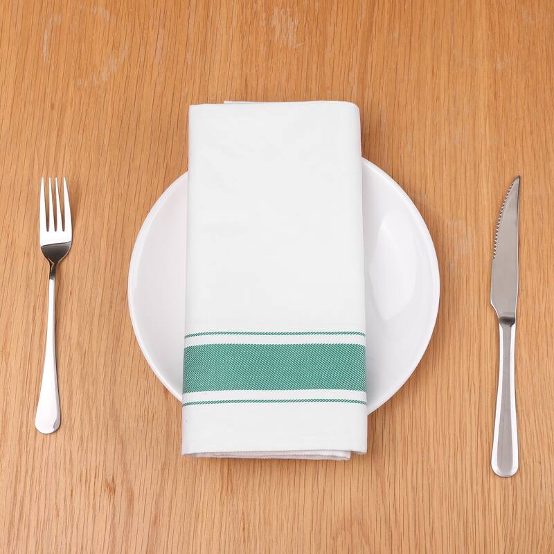 6 Pack Cloth Napkins, Striped Polyester Dinner Napkins, Machine Washable Napkins - 20x20 Inch