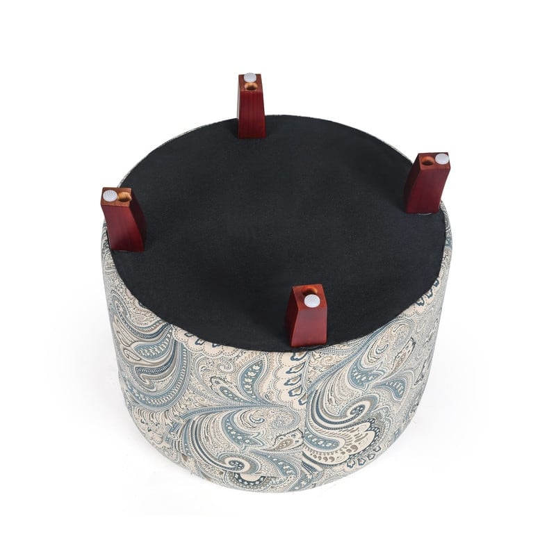Adeco 20" Tufted Round Ottoman with Storage