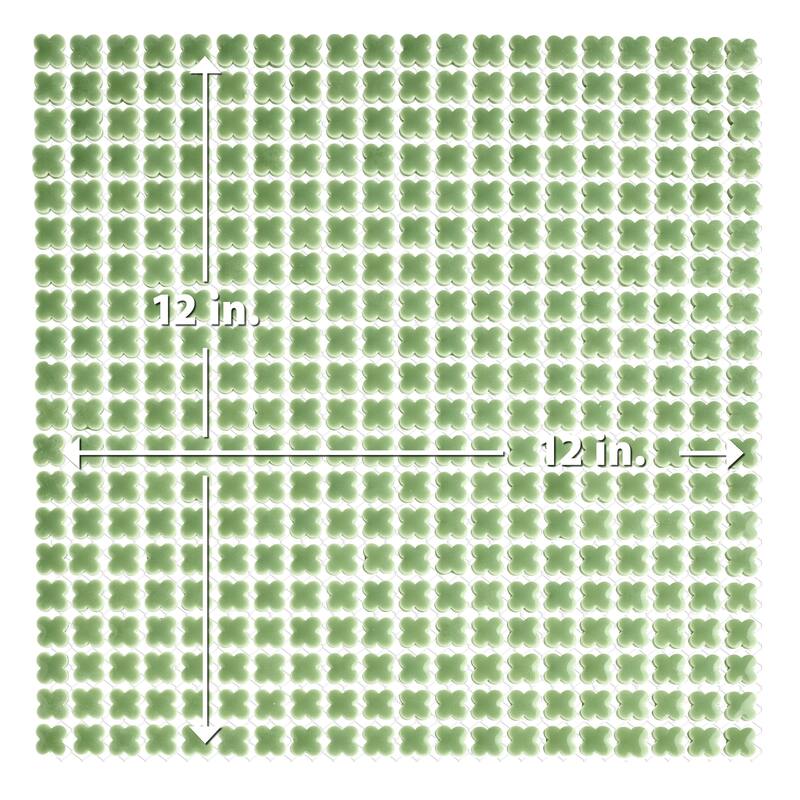 Merola Tile Fioretti Glossy Grass Green 12" x 12" Porcelain Floor and Wall Tile