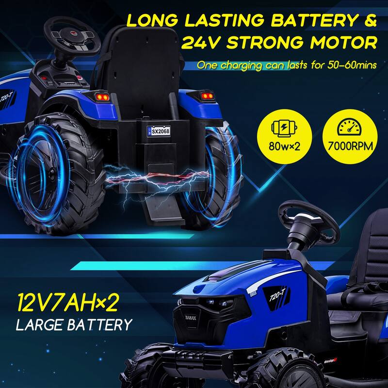 3 in 1 Ride on Tractor Excavator Bulldozer 24V