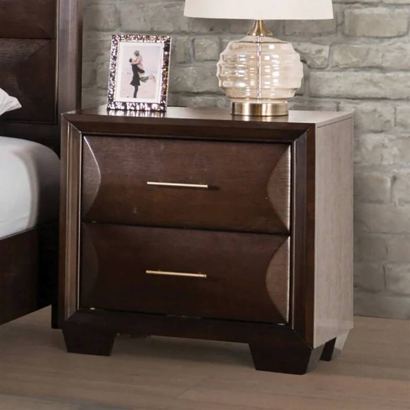 Transitional Nightstand - Espresso Finish with Dovetail Drawers