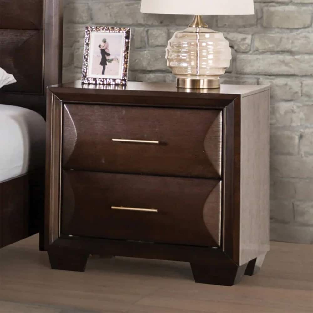 Transitional Nightstand - Espresso Finish with Dovetail Drawers