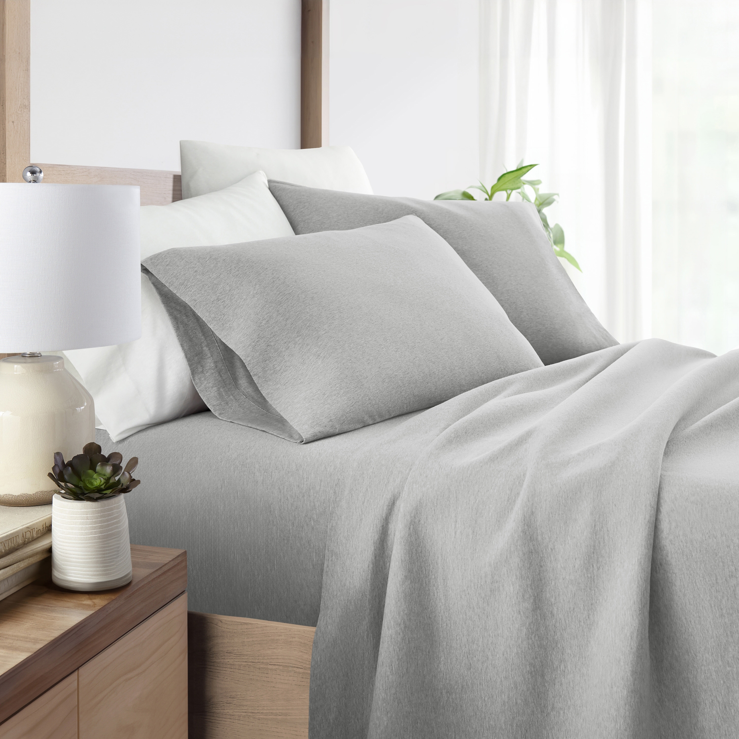 Ultra Soft 4 Piece Cotton Jersey Knit Sheet Set