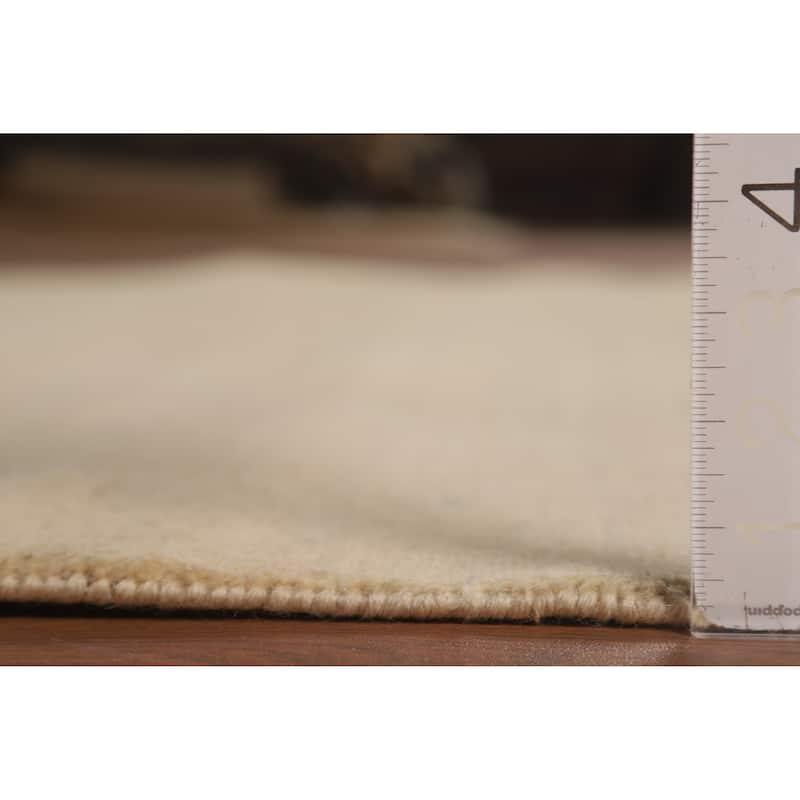 Gabbeh Modern Area Rug Handmade Beige Tribal Wool Carpet - 5'7"x 7'9"