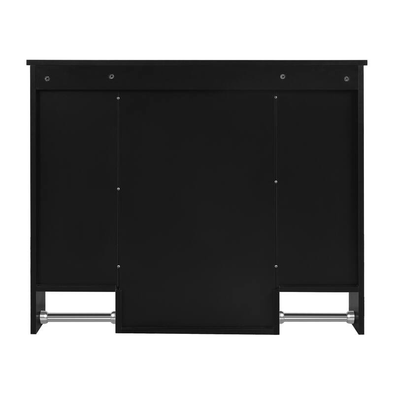 GDFStudio - Auburn Modern Wall-Mounted Bathroom Storage Cabinet with Mirror and Towels Bar - 35'' x 28''