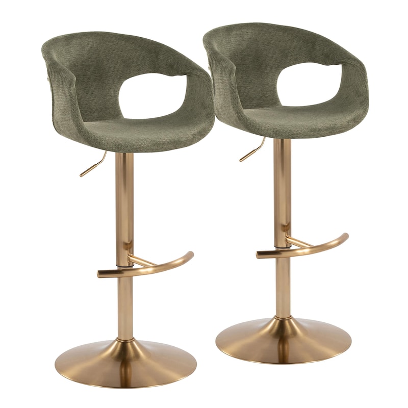 Porch & Den Saurya Adjustable Bar Stool with Rounded T Footrest (Set of 2)