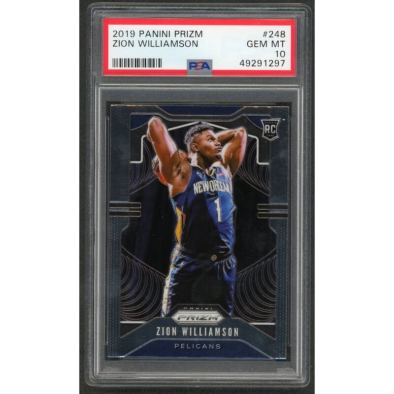 Zion Williamson 2019 Panini Prizm Basketball Rookie Card RC #248 Graded PSA 10 GEM MINT - 8'6" x 11'6"