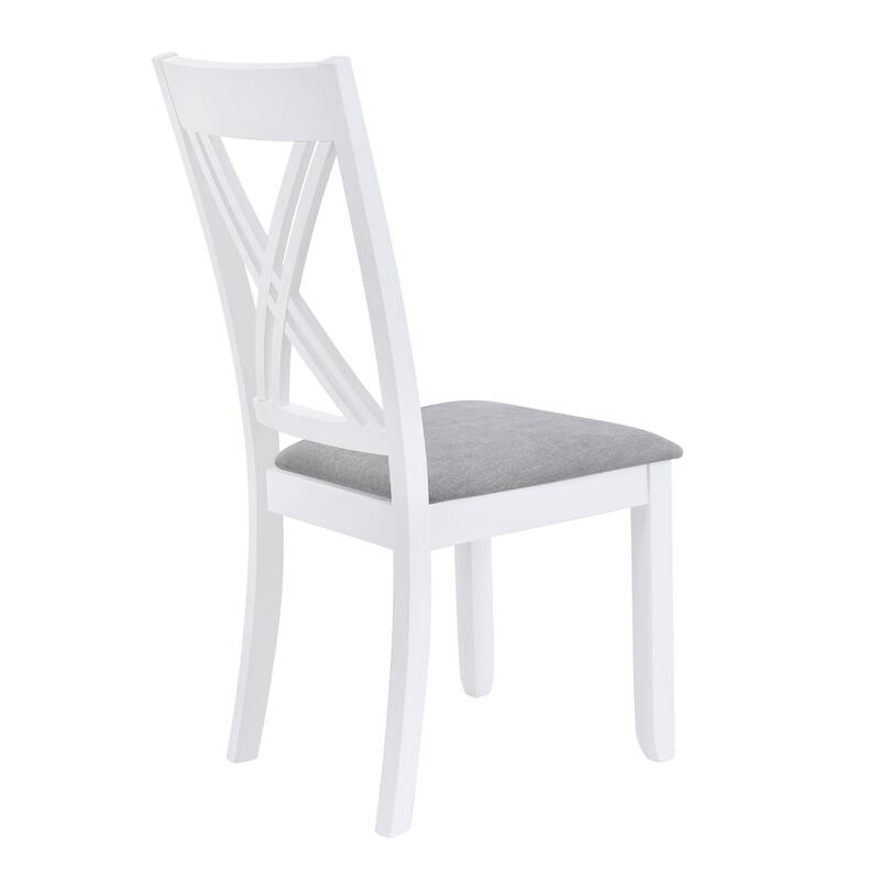 Roomfitters Rustic Minimalist 5-Piece Dining Table Set with X-Back Chairs for Small Spaces