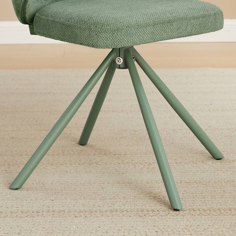 Art Leon Swivel Upholstered Dining Chair with Metal Base