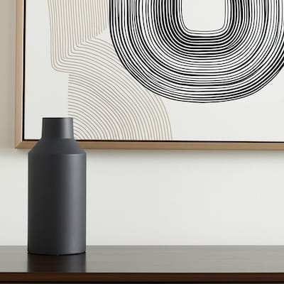 14" Black Metal Table Vase - 6.30
