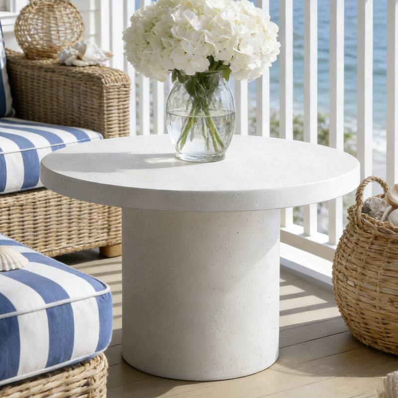 Travertine Round Coffee Table Circle Pedestal Table