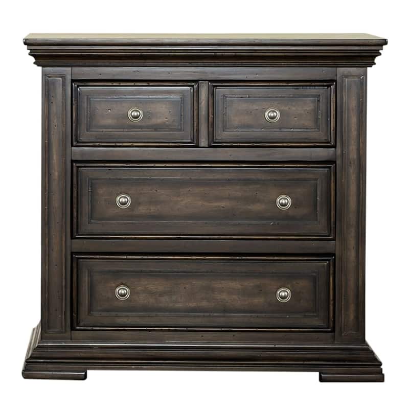 Big Valley Brownstone Bedside Chest with Charging Station