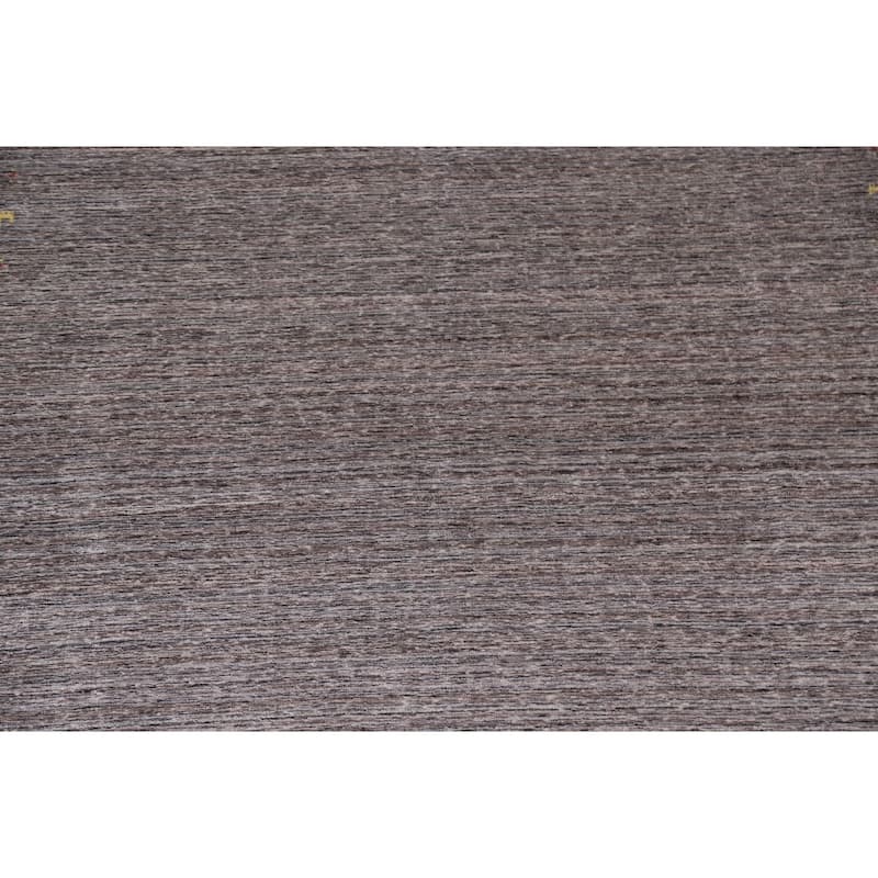 Striped Gabbeh Area Rug Hand-Knotted Wool Carpet - 7'10"x 9'10"