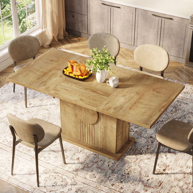 Wood Dinner Table, Kitchen Dining/Living Room Accent Dinner Table Gathering Table