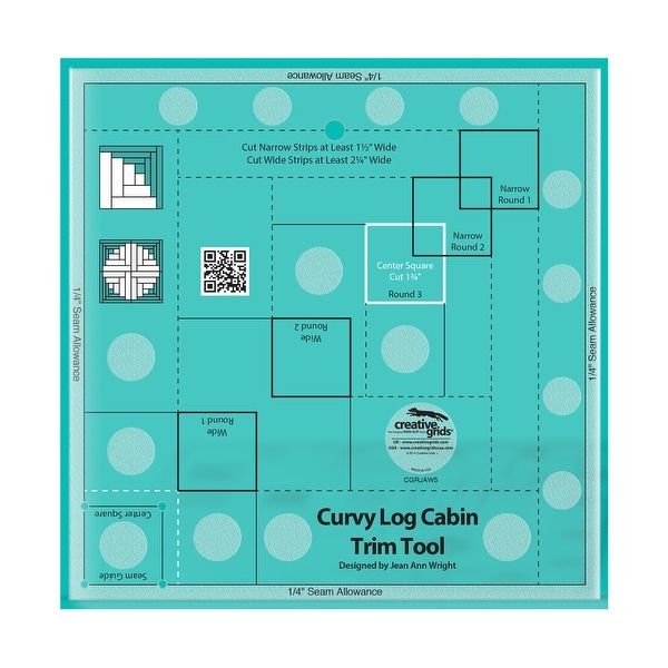 Creative Grids Curvy Log Cabin Trim Tool 8in Finished Blocks - 0.25" x 8" x 8". Opens flyout.
