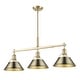 preview thumbnail 2 of 0, Yep by Golden Lighting Orwell 3-light Island Light in Brushed Champagne Brass and Aged Brass shade - Gold